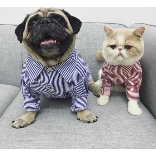 Classic Pet Dog Shirt High Quality Dog Clothes For Small Dogs Pets Clothing Striped Pug Pet Clothes Puppy Outfit French Bulldog