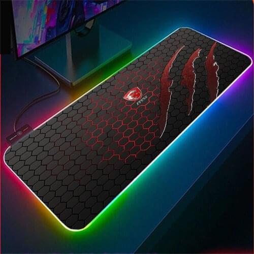 MairuigeRGB Msi Skull Personalized Best-selling Gaming Accessories Mouse Pad Xxl LED Table Mat Can Be Customized 90x40