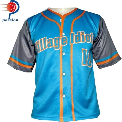 MOQ 5pcs $26 Each Custom Teamwear 100% Polyester Full Button Sublimation Sports Baseball Jersey for Men