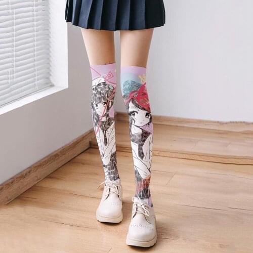 Fashion Women Over-Knee Stockings 3D Printing Thigh High Sexy Long Socks Cute Girl Cosplay Good Quality Anime Kawaii Nylon Socks