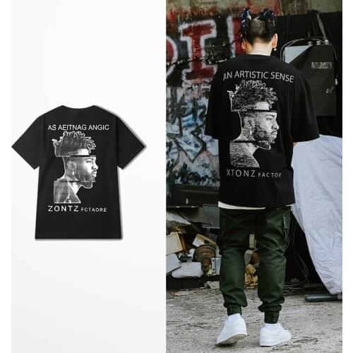 As Aeitang Angic Zontz Fctaore Print T-shirt Men High Street Tide Brand Short Sleeve T Shirts Male Kanye West Coast Top Tee