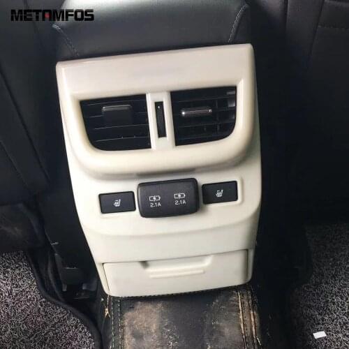 For Subaru Outback 2020 2021 2022 Rear Seat Air Condition AC Vent Outlet Cover Trim Sticker Carbon Fiber Accessories Car Styling