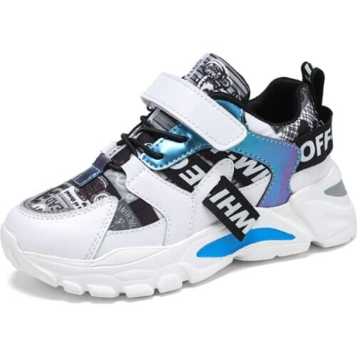 Fall Childrens Fashion Leather Sports Shoes Boys' Comfortable Running Leisure Breathable Outdoor Kids Shoes Lightweight Sneake