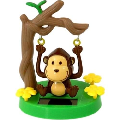 Car Decoration Pendant Araba Aksesuar Cute Cartoon Monkey Solar Powered Dancing Animal Swinging Car Accessories