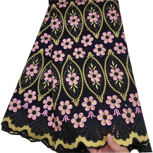 African 100% Cotton Lace Fabric 2021 Multicolor High Quality Lace Material In Switzerland Embroidery Swiss Voile Lace h13-5