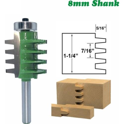 1PC 8MM Shank Milling Cutter Wood Carving Wood Router Bits Finger Joint Glue Milling Cutter for Wood Tenon Woodwork Cone Tenon