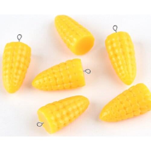 10pcs 14*27mm Resin cabochon simulated 3D yellow Baby Corn maize charms ornament decoration Jewelry making Handicraft Material
