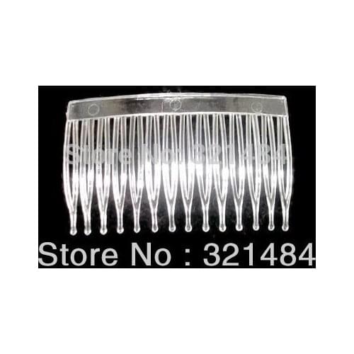 200piece/Lot 7*4cm 14 teeth Clear plastic hair comb findings