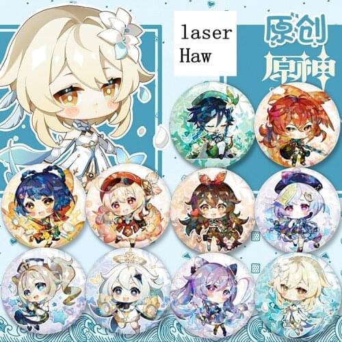 2021 new game Genshin Impact QIQI VENTI Lumine doujin bar badge exquisite animation peripheral gifts clothing accessories