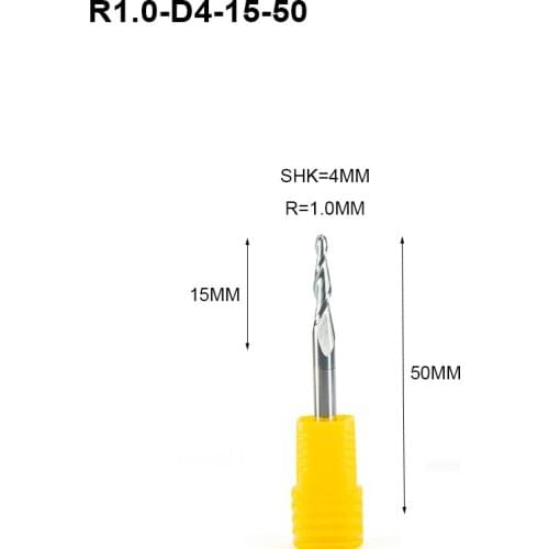 3pcs Tungsten Solid Carbide 4mm Ball Nose Tapered End Mills CNC Router Bits cnc Taper Wood Metal 3D Woodworking Milling Cutters