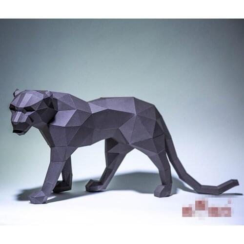 Papercraft 3d model leopard 3d paper model wall animal aircraft de papel 3d papel papier models for adult kids gifts
