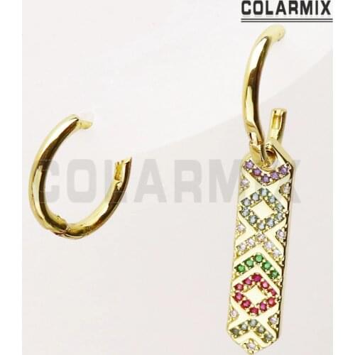 4 Pairs Asymmetry Geometric Dangle earrings metal zirconia earrings women jewelry Drop earrings Gift for women jewelry 41287