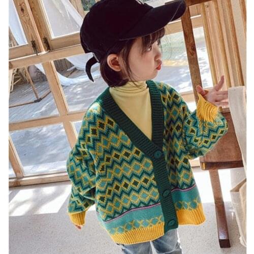 Spring Autumn Girls T-shirt Sweater Children Clothing Knitting Baby Cardigan Kids Clothes Childrens Casual Coats Knitted Jacket