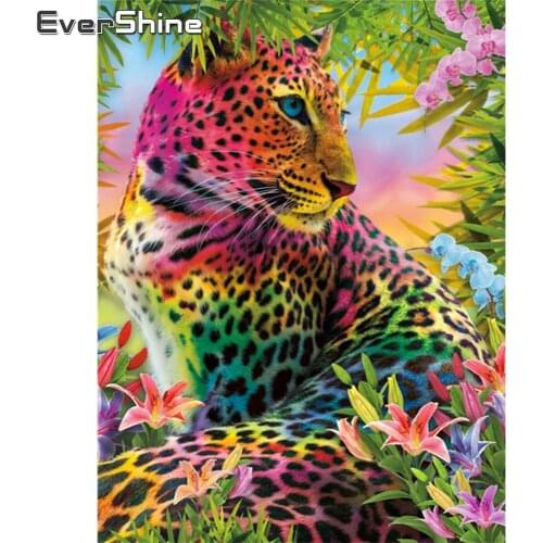 Evershine 5D DIY Diamond Painting Leopard Full Square Diamond Embroidery Sale Animal Cross Stitch Mosaic Home Decoration