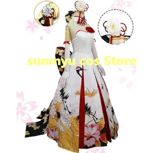 FGO Fate Grand Order Saber Crane Wedding dress Cosplay Costume Custom Size Customize Halloween