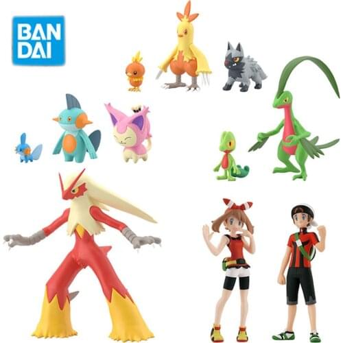 Bandai Scale World Pokemon Gashapon Model Cartoon Figures May Brendan Kids Toys Model PVC Collections Dolls Gifts for Children