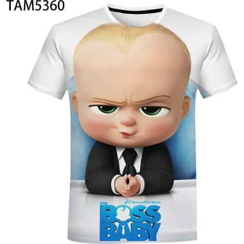 Boss Baby Anime 3D T-Shirt Summer Mens / Womens Short Sleeve T-Shirt Boys / Girls Street Trend Childrens Cute Funny Top