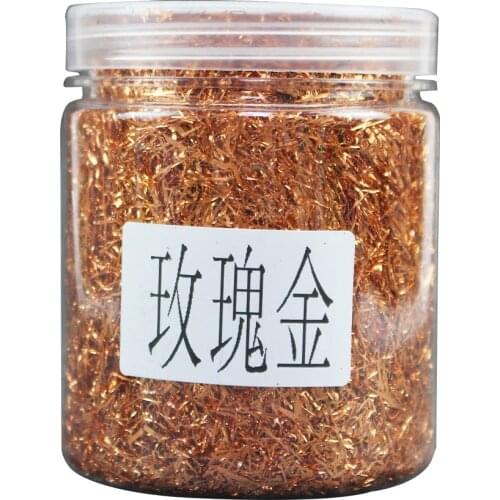 Imitation Gold Leaf Wire,Alloy Thread Rose Gold Foil Wire for Tinsel Wall Decoration,Nail Art,Arts and Crafts,5g