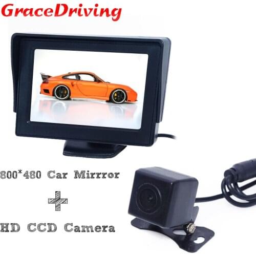 THE Highest nightvision car parking rear camera +4.3" car rear view back up monitor for various cars as for Chrysler for Volvo