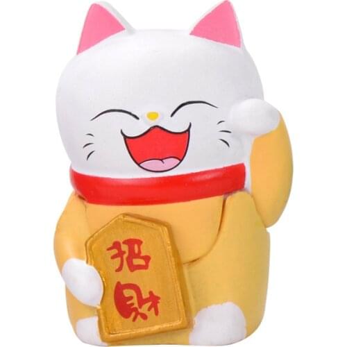 2020 Lucky Cat Miniature Animals Figurine Desk Home Micro Landscape Succulents Decoration Accessories Fairy Garden House Gift