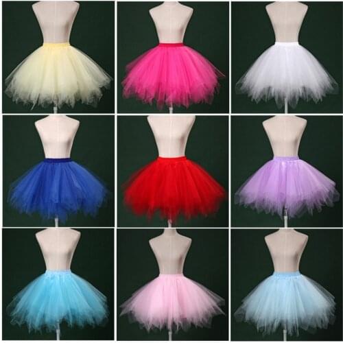 Short Vintage Petticoat Skirt Tutu Petticoat Crinoline Underskirt In Stock for Women Party Dress Free Shipping