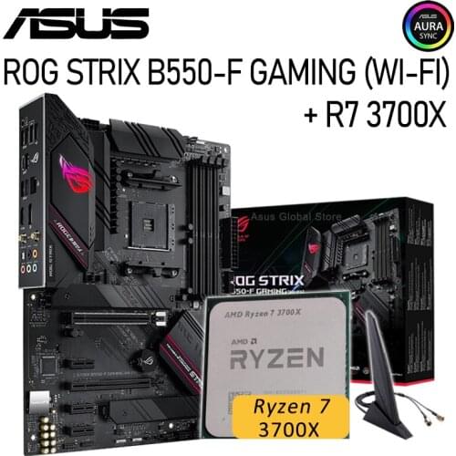 Asus ROG STRIX B550-F GAMING (WI-FI) B550 With AMD R7 3700X Motherboard Set PCI-E 4.0 DDR4 128GB Motherboard Kit Placa-mãe New