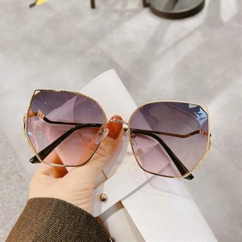 Polarized Sunglasses Women Fashion Luxury Designer Metal Cat Ears Glasses Frames Gradient Lenses Decorative Driving Eyeglasses