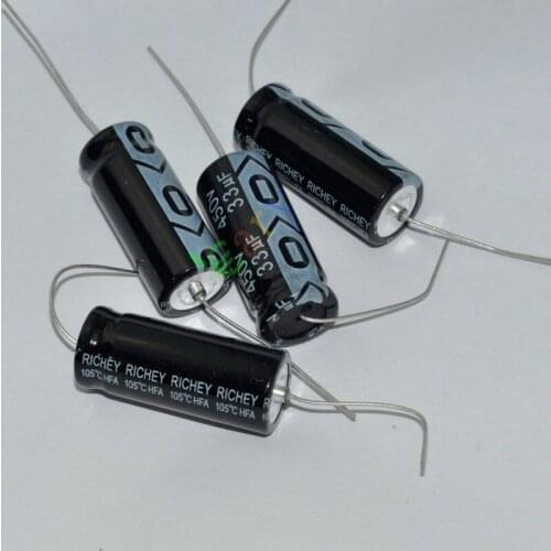 Wholesale and retail 50pc 450V 33uf 105C New long copper leads Axial Electrolytic Capacitor audio amp free shipping