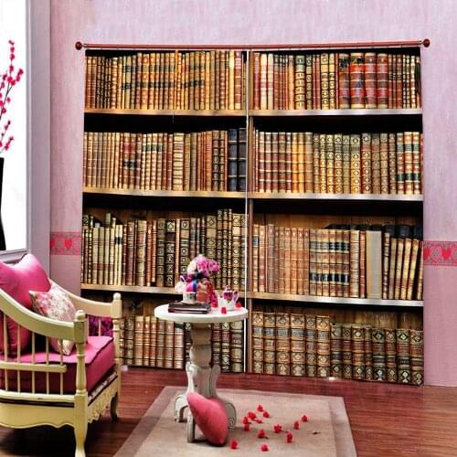 Custom size Bookshelf curtains for Living room bedroom library study window blackout curtain
