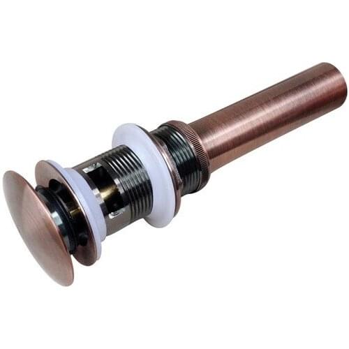 Luxury Antique Red Copper Large Round Cap Pop UP Bathroom Sink Drain With Overflow asd051