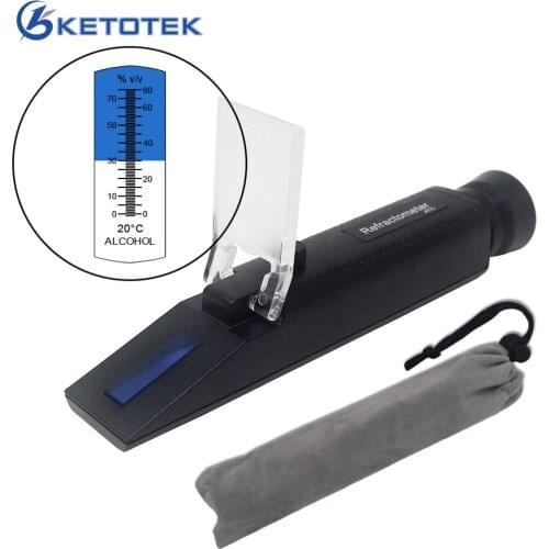 Alcohol Refractometer 0-80% V/V Liquor Alcohol Content Meter Tester ATC Refractometer