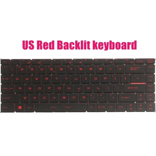 US Red backlit keyboard for MSI GF65 Thin 9SD/GF65 Thin 9SE/GF65 Thin 9SEXR/10SD/GF65 Thin 10SE