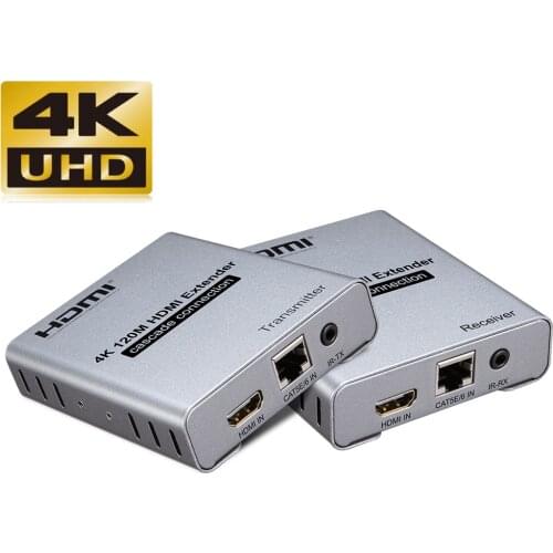 4K HDMI extender over cat5e/6 cable up to 120m with HDMI IR amplifier Cascade connection design one HDMI TX to N RX suported