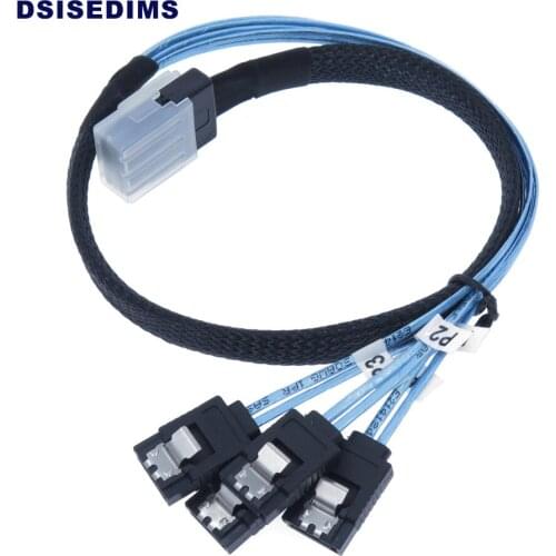 Internal Mini SAS 4i SFF-8087 to 4 SATA 7 Pin Mini SAS 2.1 Cable for Raid Card to Backplane