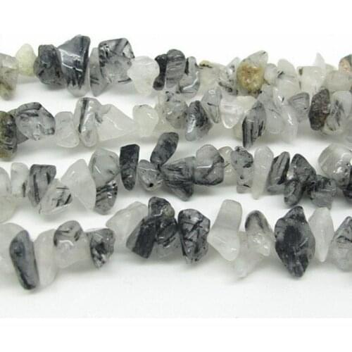 Entities jewelry wholesale natural crystal Black crystal gravel chain / 90cm / loose beads wholesale semi-finished products