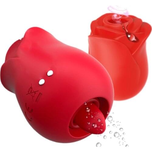 2 Function Tongue Lick Vibrator Sucker Vibrator For Women Nipple Sucker Oral Licking Clitoris Stimulation Rose Like Sex Toys