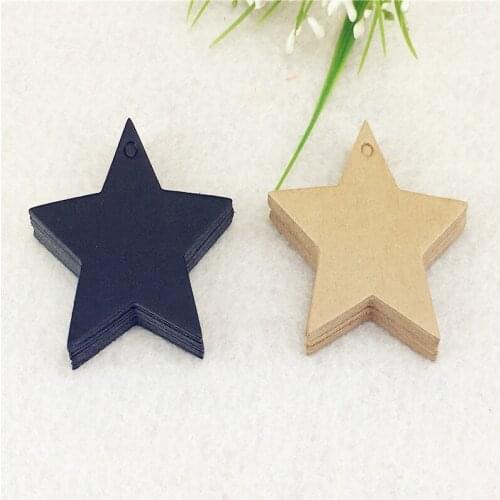 100Pcs/Lot Brown Black Five Star Shape Blank Paper Tags for Jewelry Boxes Festival Gifts Notes Decorations Hang Tags 5.2x5.2cm