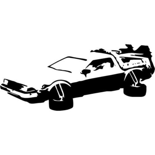 17.7cm*7.5cm Delorean Back To The Future 2016 Marty Mcfly Doc Brown Vinyl Stickers Black/Silver S3-4580