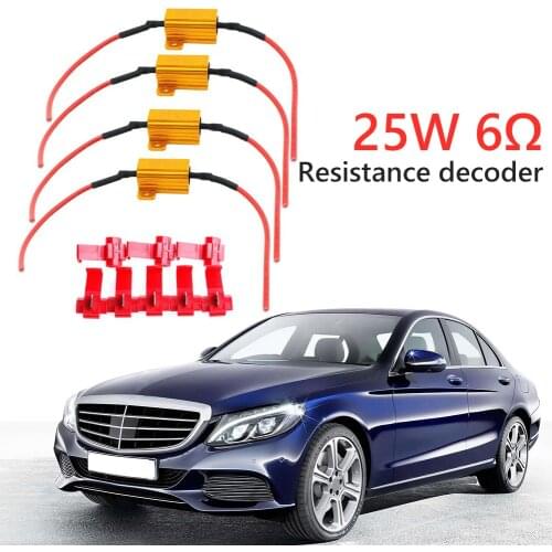 LED Car Light Resistance 25W 6ohm Load Resistors 2pcs for Automobile Turn Signal Lantern License Plate Lamp