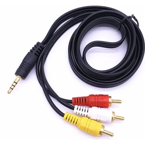 3.5mm To 3 RCA AV A V Audio Video TV Cable Cord Lead for BenQ Sony Digital Camcorder