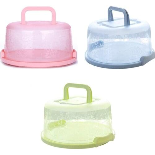 3 x Plastic Round Cake Box Carrier Handle Pastry Storage Boxes Dessert Container Cover Case Birthday Wedding Party Kitchen