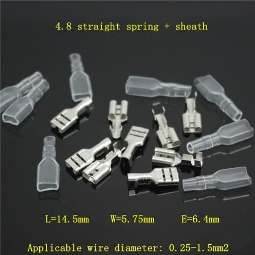 50sets 4.8 Female Terminal with Sheathed Cold Terminals
