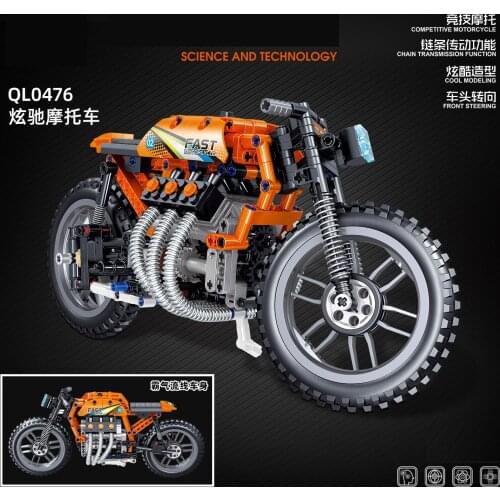 799PCS City Moto Racing Motorbike Model Building Blocks High-tech Motorcycle Vehicles Bricks Educational Toys For Boys