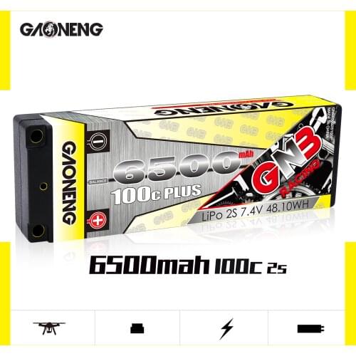 Gaoneng GNB 6500mAh 2S 7.4V 100C Hardcase LiPo Battery Pack With 5.0mm Plug Deans T XT60 Plug for 1:10 1/10 RC Car RC Boat