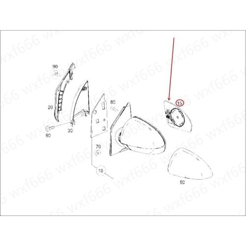 Car Reversing lens Suitable for W431mer ced es-be nzs ma rt W451 Reflective lens Rear view lens Glass lenses 4518102016/1016