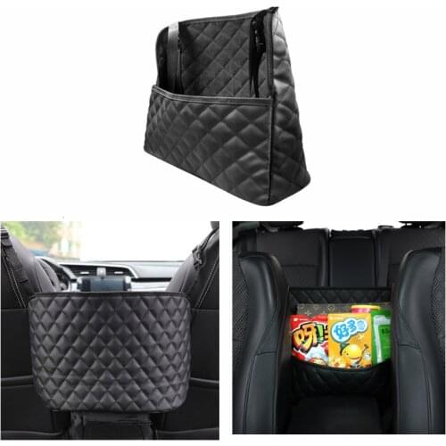 Car Organizer PULeather Car Storage Net Bag Auto Seat Back Organizer Universal Handbag Holder for men and womenTravel Pocket Bag