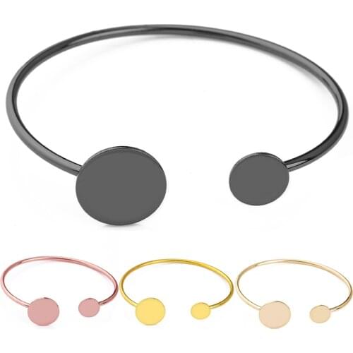Personalized Initial Bracelets Bangles 6 Colors Gold Bangle Accessories Fit 15mm 10mm Jewelry Making Findings Women Bracelets