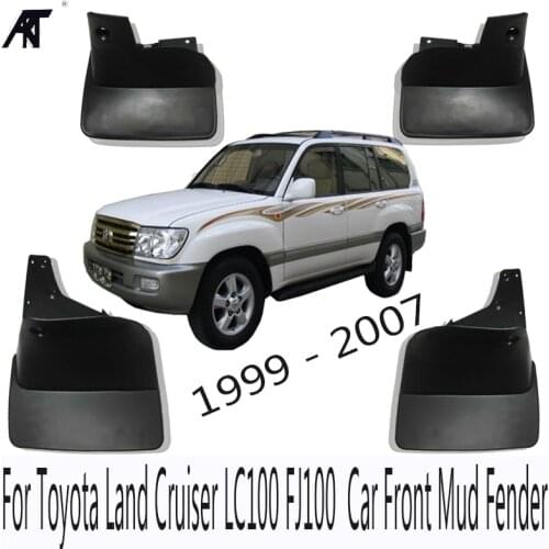 Black Front & Rear Mud Fender Flaps Splash Guard Mudflaps Mudguard Cover Trim For Toyota Land Cruiser LC100 FJ100 99-07 Mud Flap