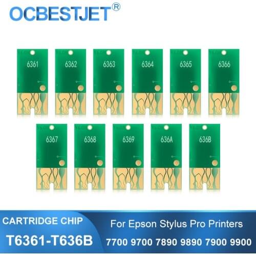 T6361-T6369 T636A T636B Cartridge Chip Permanent Chip ARC Chip For Epson Stylus Pro 7700 9700 7890 9890 7900 WT7900 9900 Printer