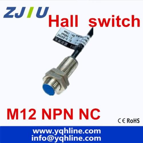 M12 Hall Effect Sensor Proximity Switch NPN NC 3-wires normally close with magnet 5PCS/free shipping